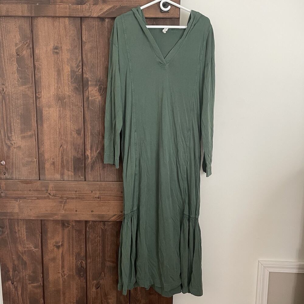 Daily Practice By Anthropologie Hooded Midi Dress Long Sleeve Green Size Small